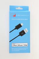 Lightning Sync and Charge Cable (Black, 1Meter)